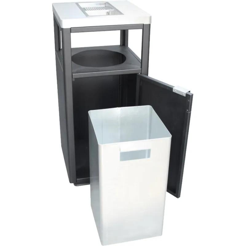 Урна-пепельница стальная Пассаж черная 440х440х960мм объем 50 л