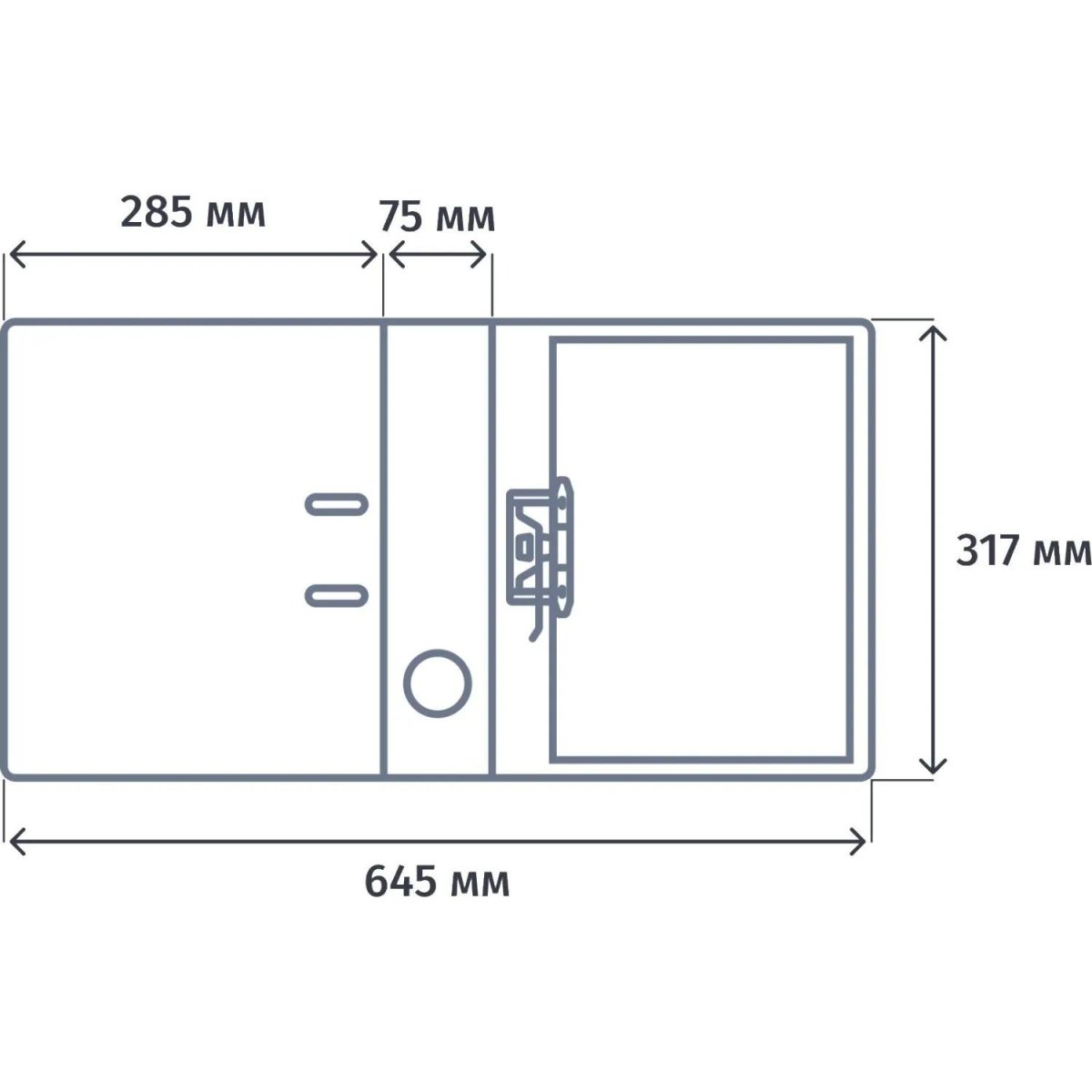 Папка-регистратор 75мм Attache А4, синияя РР/бумага, без мет. уголка