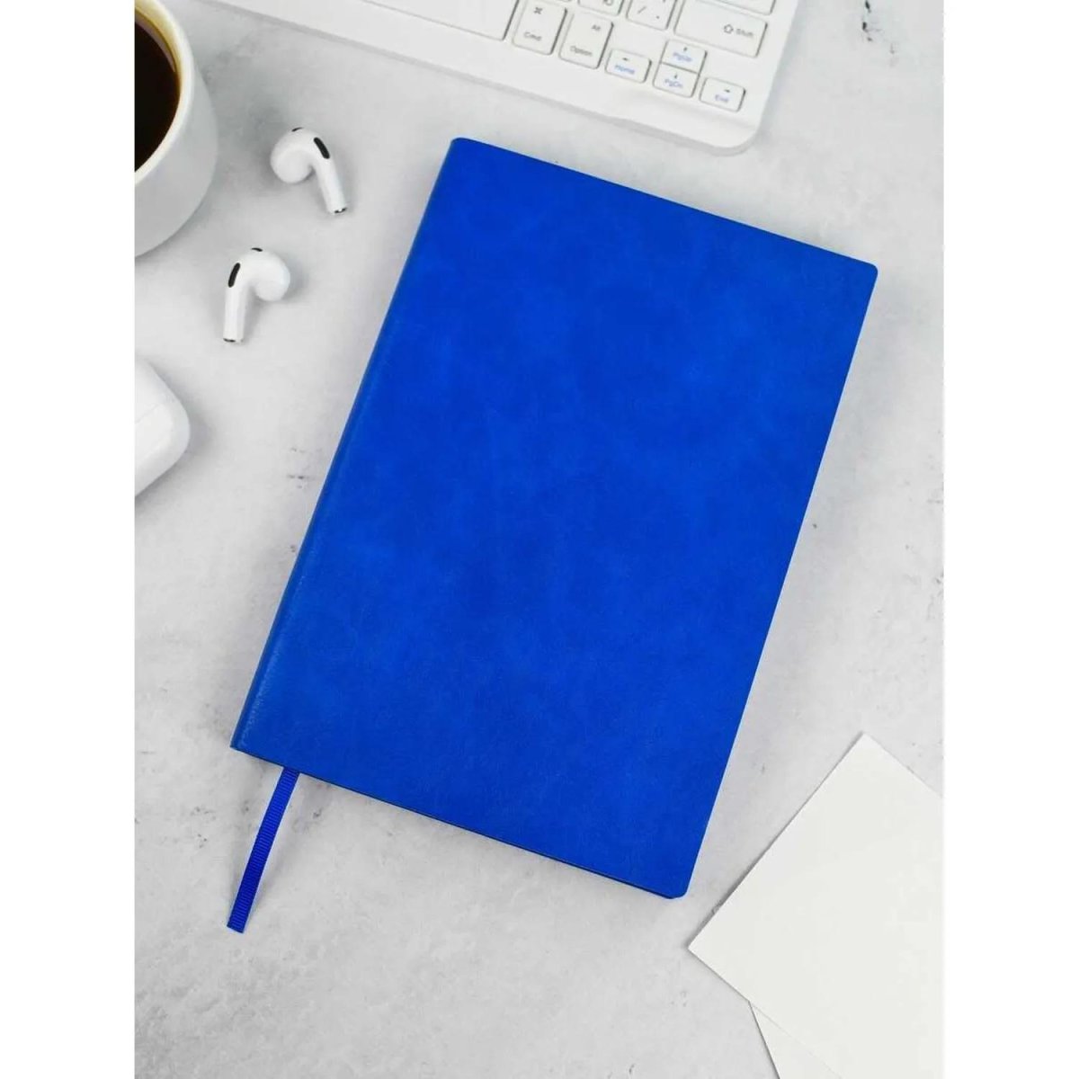 Ежедневник недатированный А5 ВАЧЕТТО СИНИЙ кожзам,мягк,тонир.офс,160л 67253