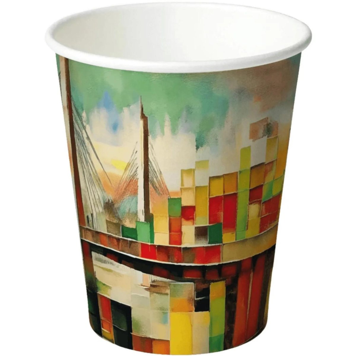 Стакан одноразовый бум 1сл 350 мл d-90мм Города new  50шт/уп
