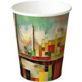 Стакан одноразовый бум 1сл 350 мл d-90мм Города new  50шт/уп