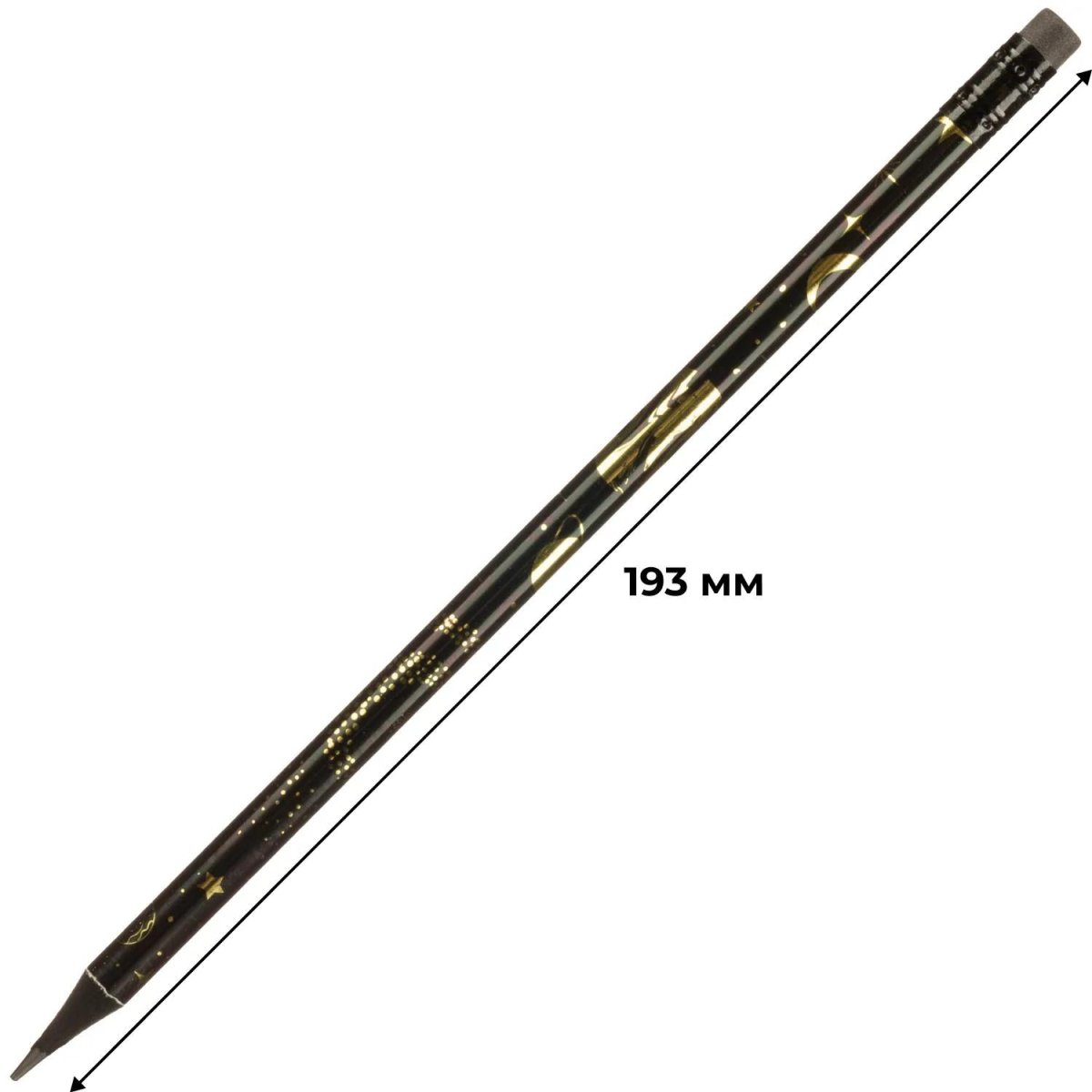 Карандаш Ч/Г Deli, Golden flower texture, кругл, 2.2мм, ластик, EC042-HB