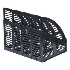 Лоток вертикальный Attache 320мм, 4 отделения сборный черный 2С69