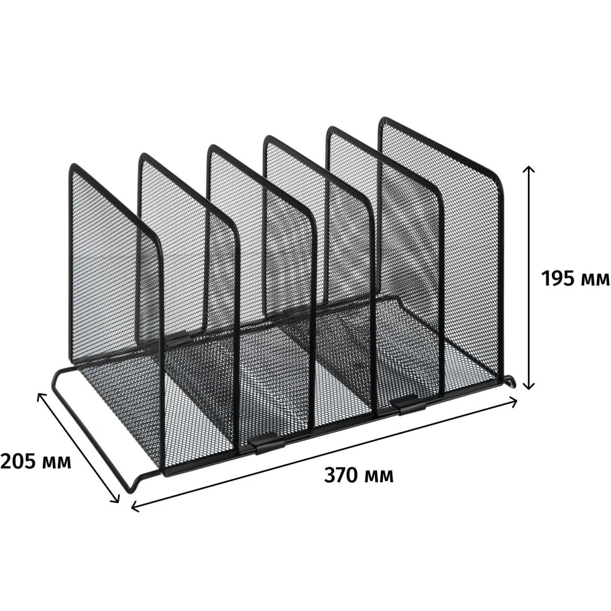 Лоток вертикальный сортер Attache 5 секций 370x205x195мм, черн