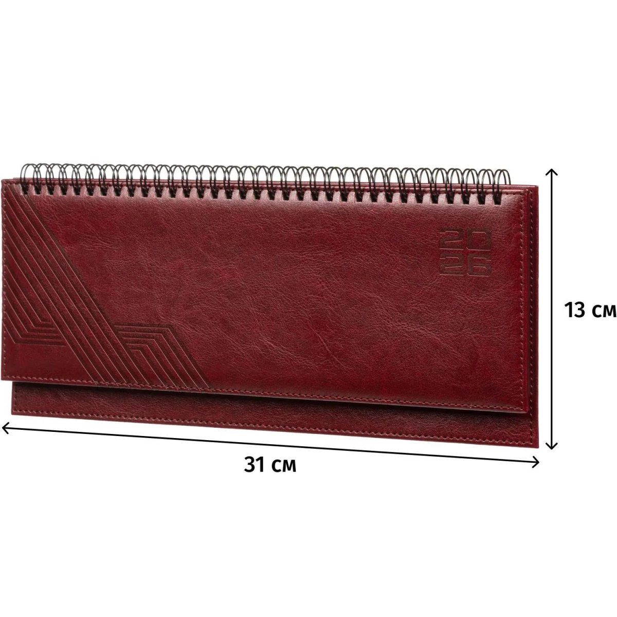 Планинг датированный 2026 ESCALADA 310x130мм, 64л, бордовый 70323