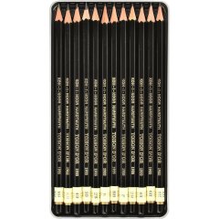 Набор карандашей черногр TOISON D`OR 1902 ART 8B-8H 12шт мет.к.1902012009PL