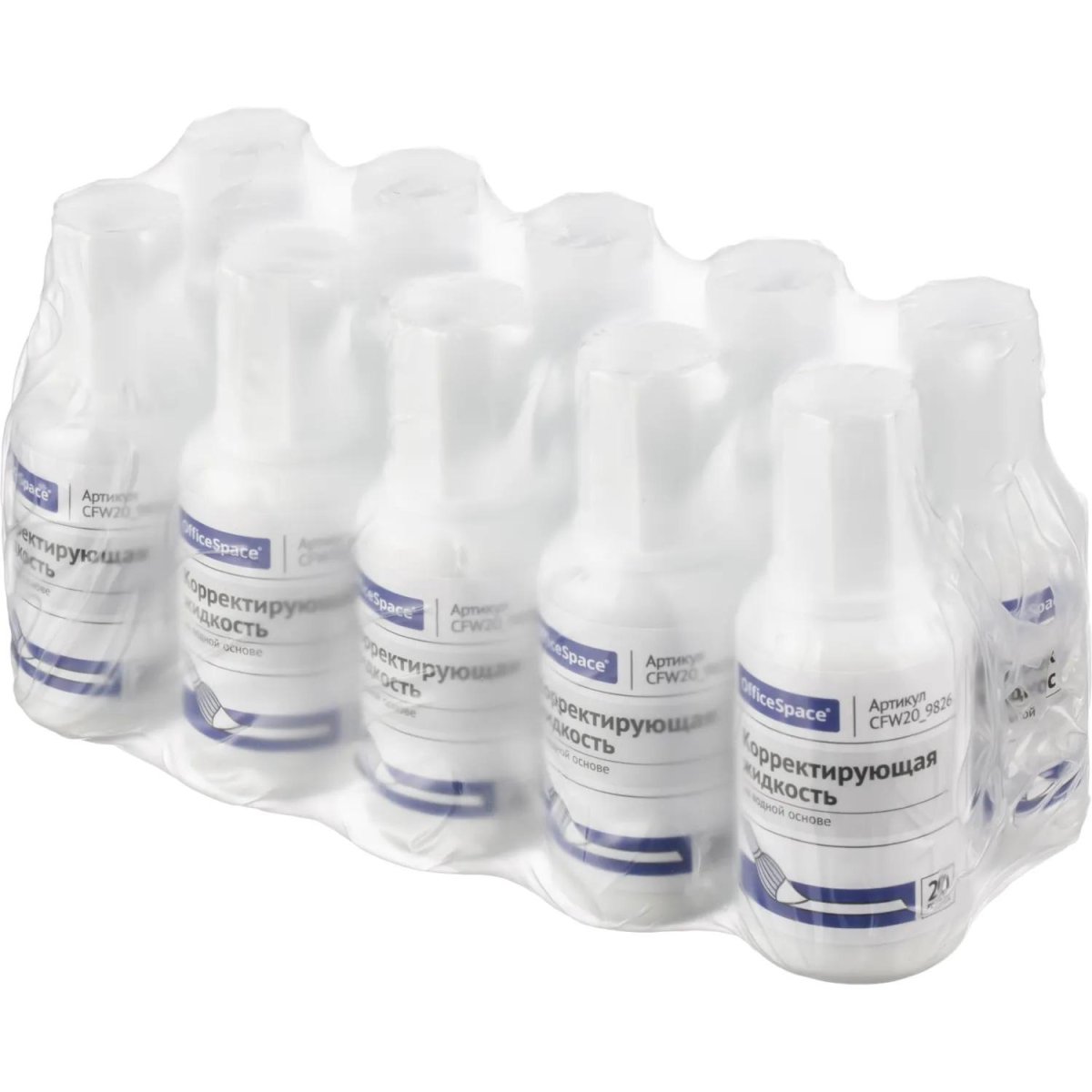 Корректирующая жидкость 20мг OfficeSpace, водн.основа, с кистью, CFW20_9826