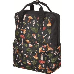 Рюкзак Квадро Грибы, темный, 1 отд., 3 кармана,37х28х13