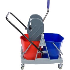 Тележка уборочная с отжимным прессом 71x42x93см 2х17л AF08076