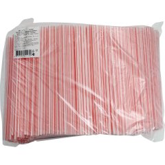 Трубочка для коктейлей прямая 210мм, d6 мм, полоса, пласт., 1000шт/уп