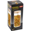 Банка стеклянная для сыпучих продуктов с крышкой BAMBU, 1,3 л