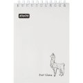 Блокнот А6,80л,кл,греб,карт.обл+УФ-лак Attache Selection LLAMAS белый