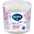 Палочки ватные AURA стакан 200 шт./уп..