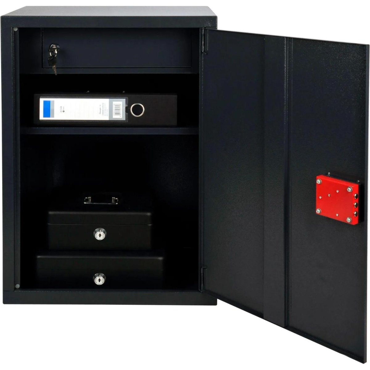 Денежный ящик  сталь 0.6 мм,  300x240x90, черный матовый