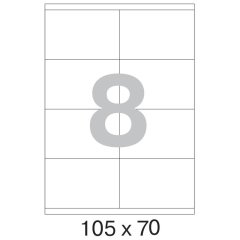 Этикетки самоклеящиеся кауч.к 105х70 8шт/л А4(100л/уп)