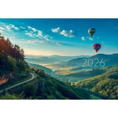 Календарь настенный 3-х блочный 2026 Attache Премиум,Возд. шар, 330х705,80г