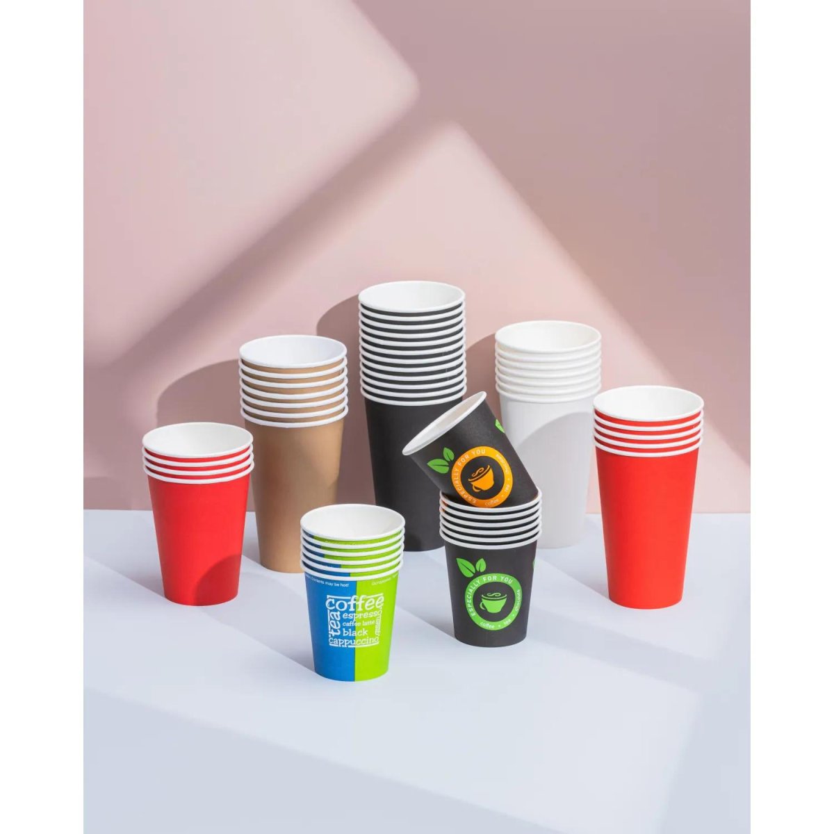 Стакан одноразовый бум 1-сл. 350 мл d-90мм Кофе с собой (MIX) 50шт/уп
