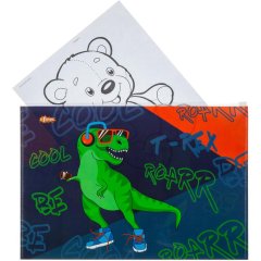 Папка-конверт на молнии zip А4+ №1 School Динозавр