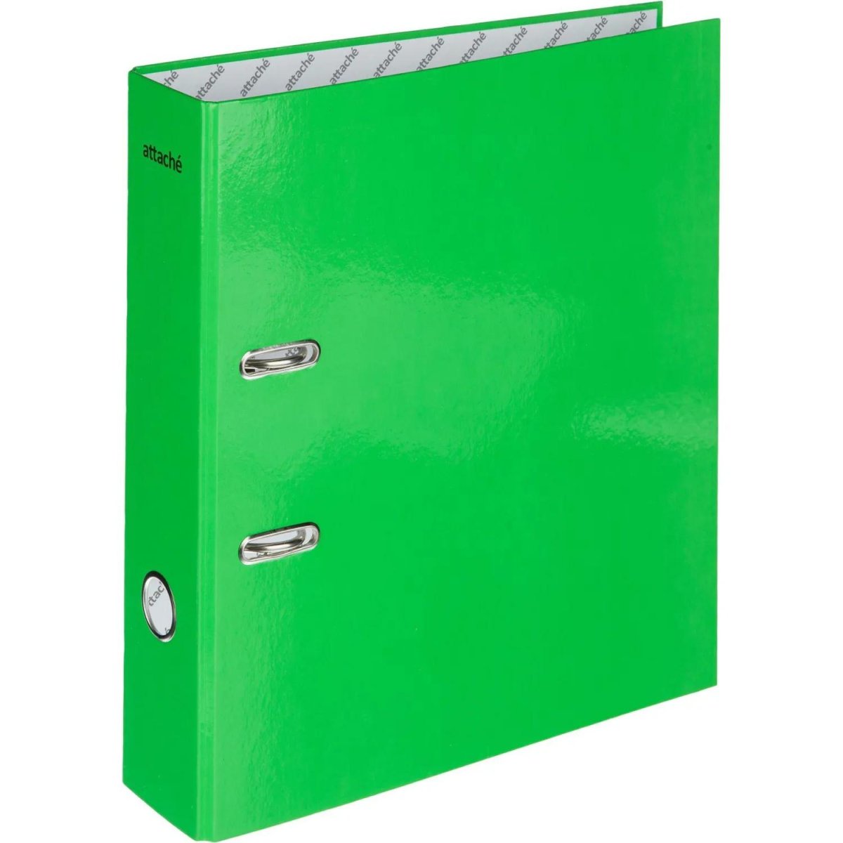 Папка-регистратор 75мм  Attache Neon А4 зеленый б/мет уголка, лам картон