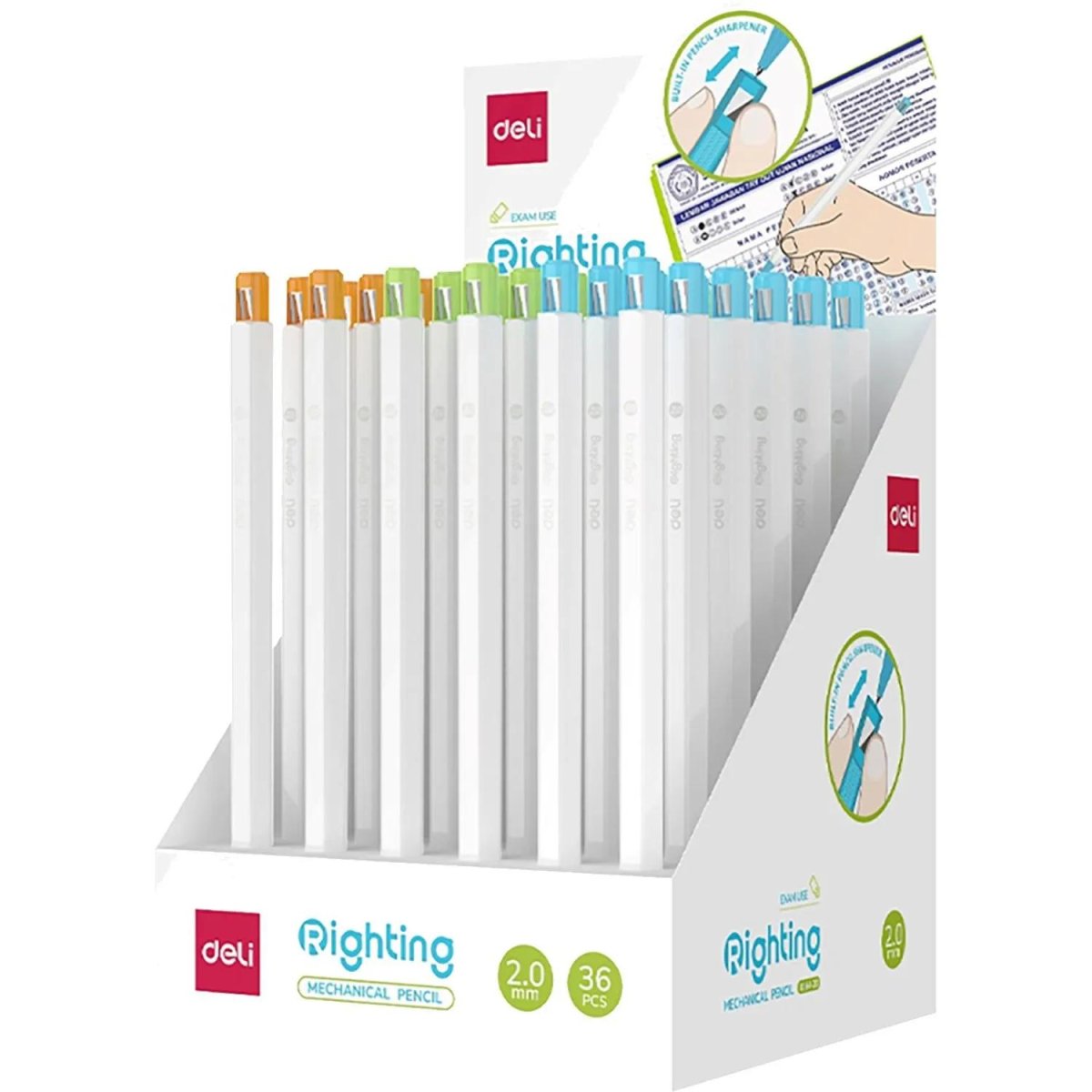 Карандаш механический ч/г Deli, Righting EU164-20,2,0мм,с точ,6гр,цв.нак
