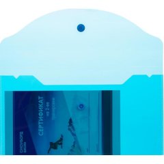 Папка-конверт на кнопке А6 135x250мм,Attache 180мкм, синий, 10шт.уп