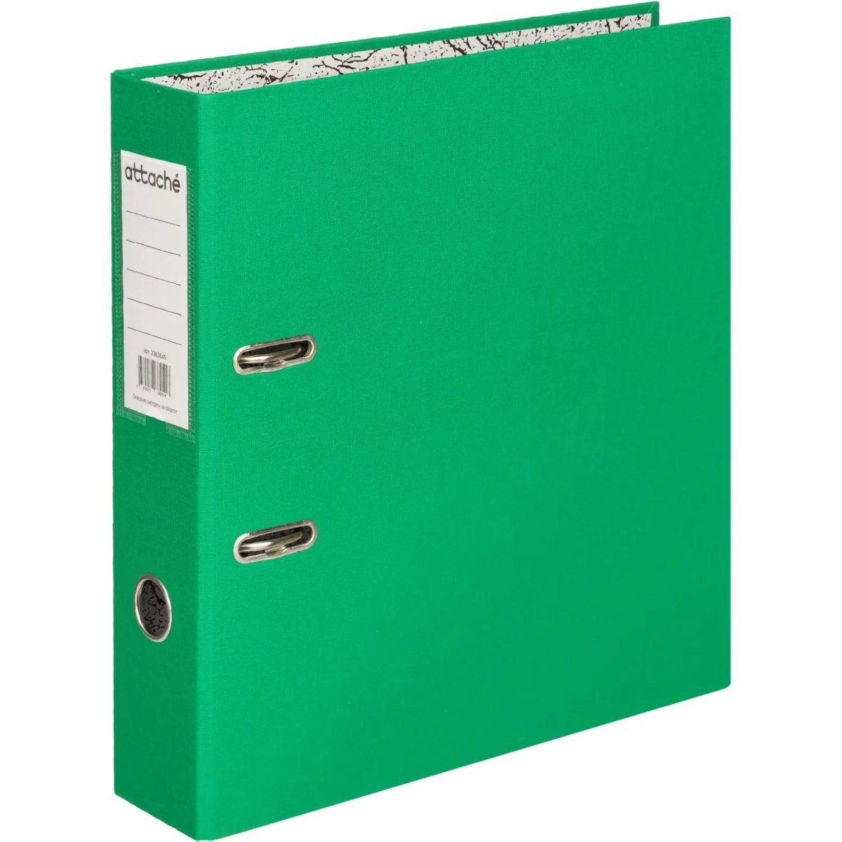 Папка-регистратор 75мм Attache А4, зеленая, РР/бумага без мет. уголка