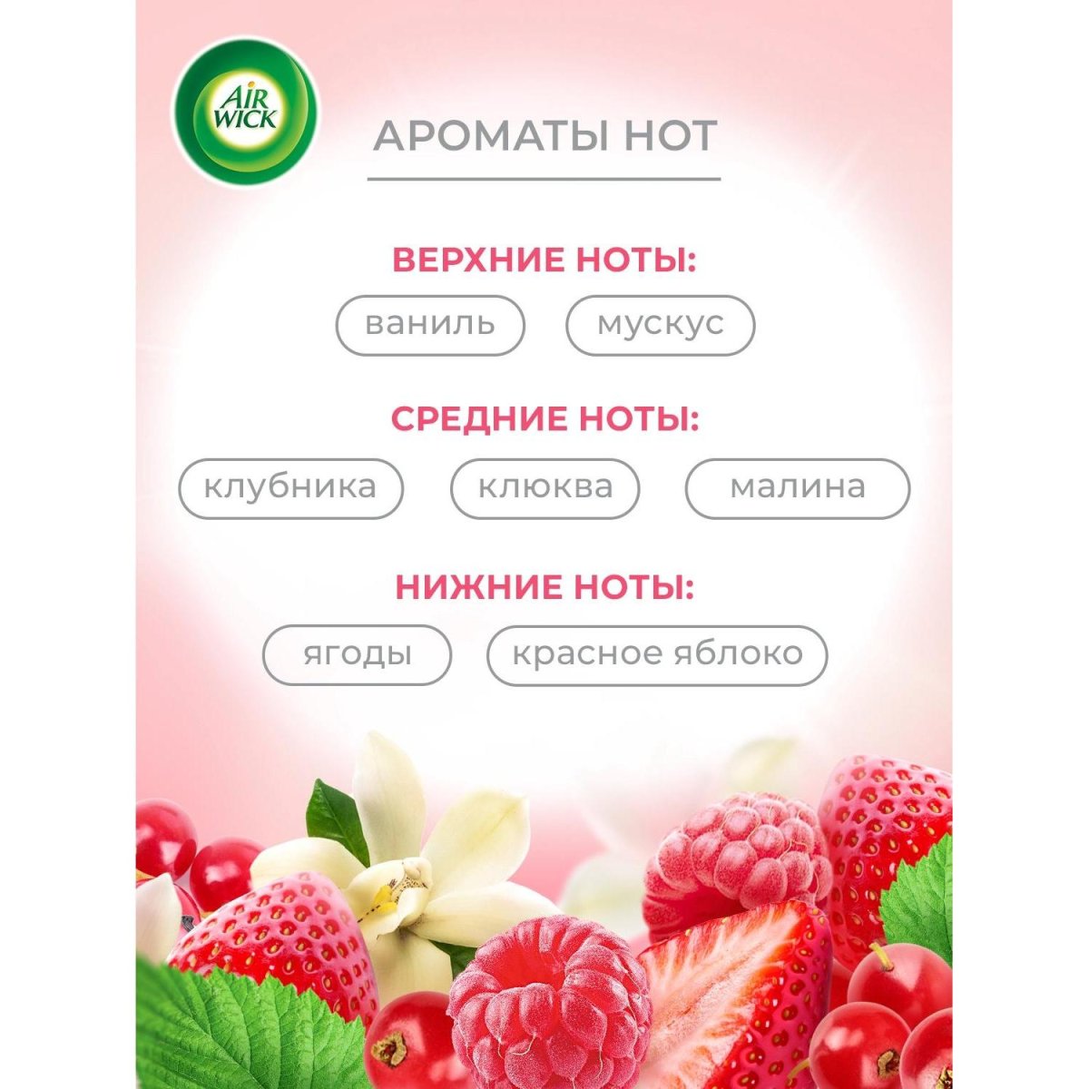 Освежитель воздуха Air Wick Pure в аэрУп Счастье в кажНоте ЯгодБурбонваниль