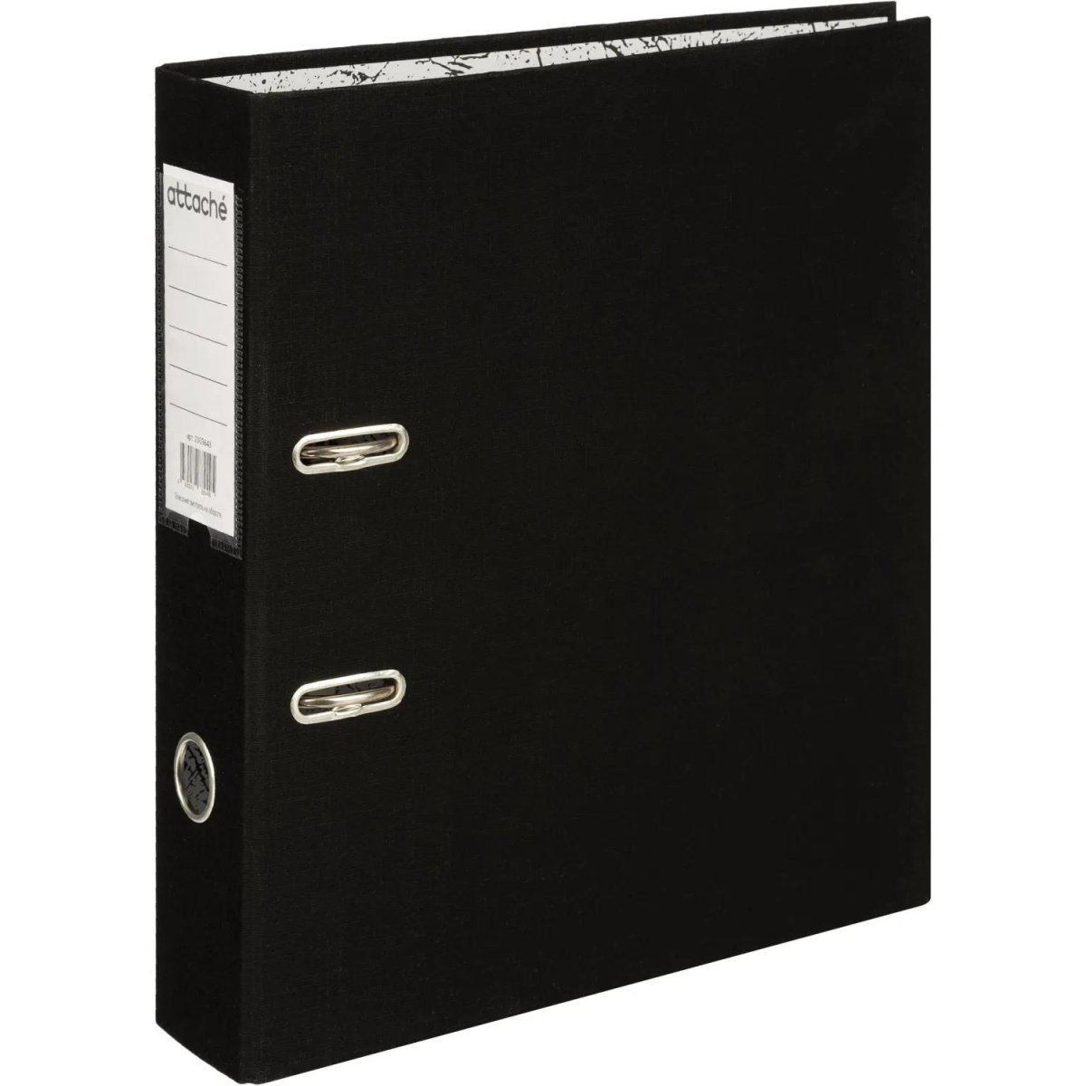 Папка-регистратор 75мм Attache А4 черная РР/бумага без мет. уголка