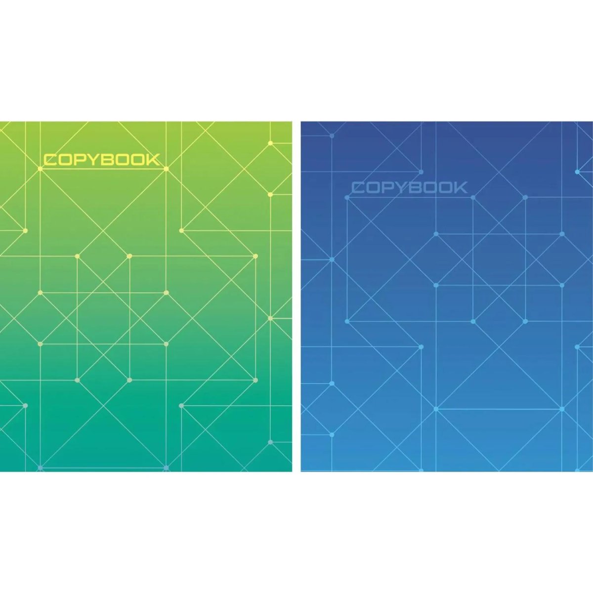 Тетрадь общая А5,48л,кл,скоб,блок-офсет-2 Attache Alpha син/зелен вассорт