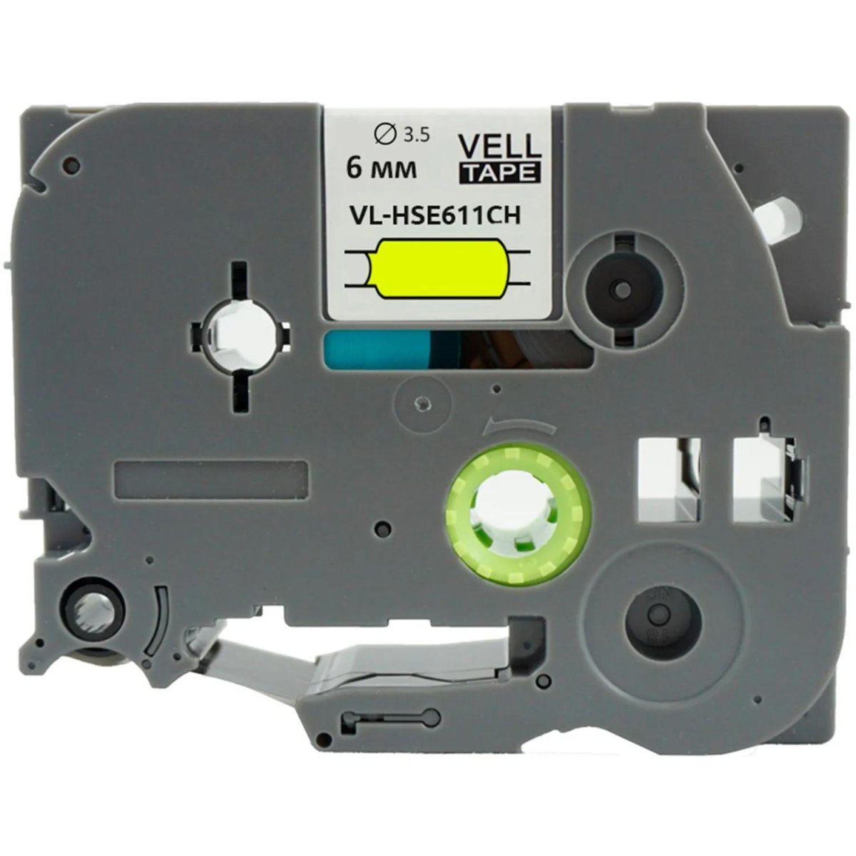 Трубка термоусадочная Vell VL-HSE611CH(с чип.6мм,чер.на жел.) для Puty