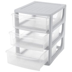 Бокс с выдвижными лотками А5 195х254х264мм 3выдв.отд, светло-сер. 433223730