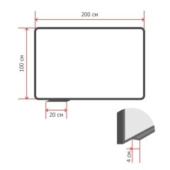 Доска стеклянная магнитная, 100х200, Attache, белый