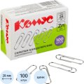 Скрепки Комус оцинкованные 28 мм, негофрированные, 100шт/уп