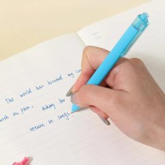 Ручка шариковая автомат. Deli EQ52-BL,гибр.нак 0,7,син.черн,в асс