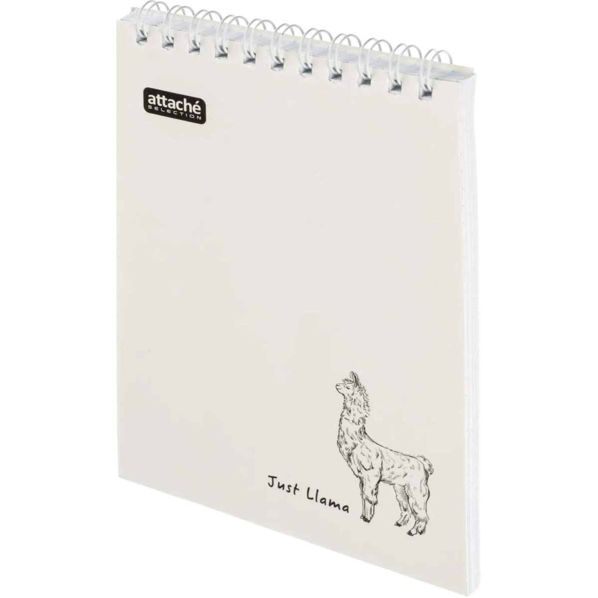 Блокнот А6,80л,кл,греб,карт.обл+УФ-лак Attache Selection LLAMAS белый