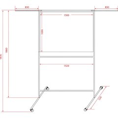 Доска магнитно-маркерная /мелов.100х150 BoardSYS Twistмоб,повор,выдв.планк