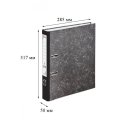 Папка-регистратор Комус мрамор.карт 50мм черн.кореш,бум/бум,карм.кор.мет.уг