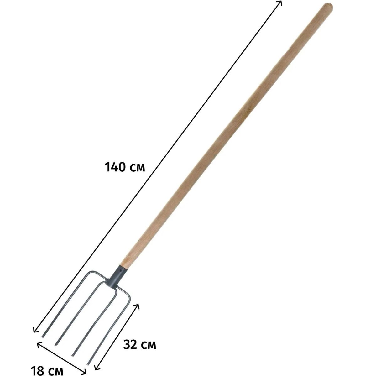Вилы 4-х рогие навозные сварные с черенком 1 сорт_СИ-01836