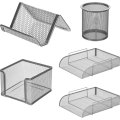 Набор настольный лотков из металл-ая сетка Attache 5 предметов серебристый