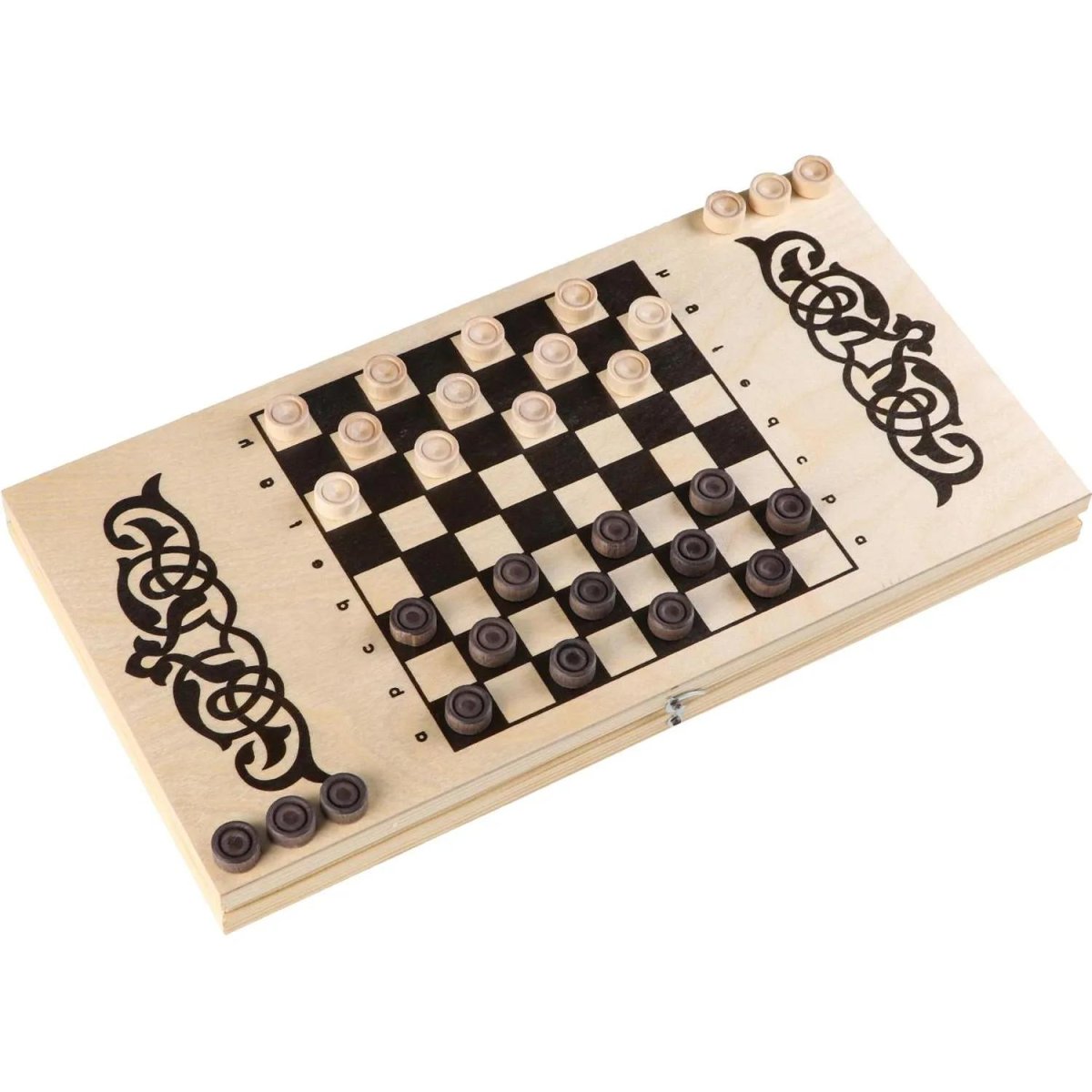 Игра Нарды деревянные 'Узор',40x40см,с полем для игры в шашки 3627310