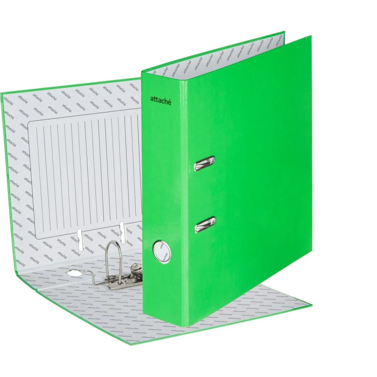 Папка-регистратор 75мм  Attache Neon А4 зеленый б/мет уголка, лам картон