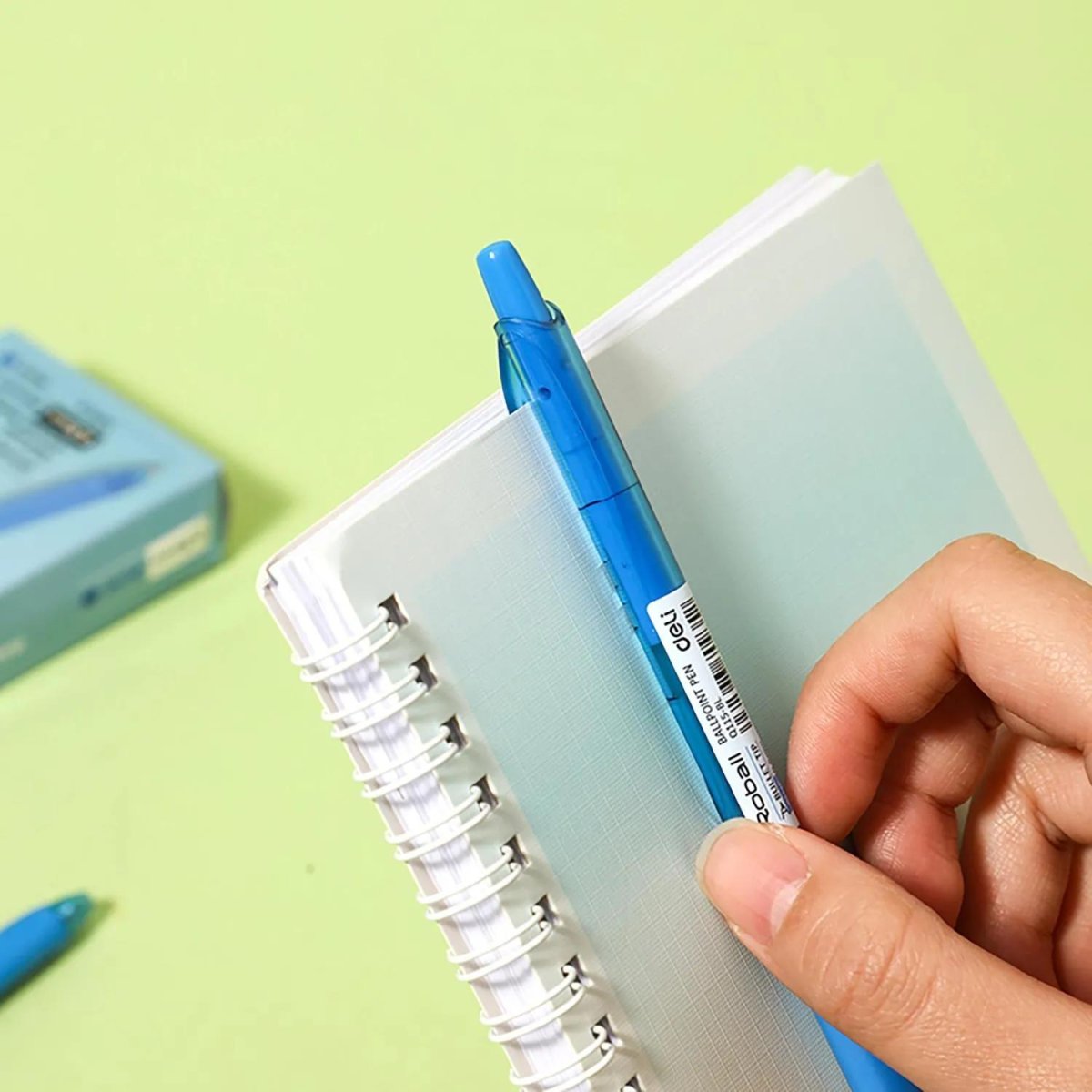 Ручка шариковая автомат. Deli ROBALL EQ115-BL,пул.нак 0,5,кругл.тонир,син