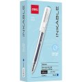 Ручка гелевая автомат. Deli INKABLE EG05S-BL,гибр.нак0,5,син быстросх,прозр