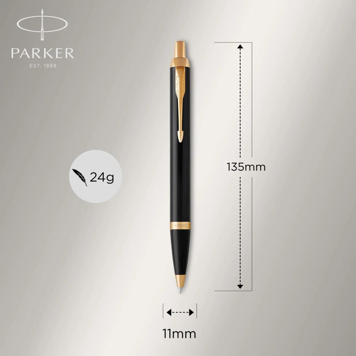 Набор Parker IM Black GT, ручки шариковая+перьевая,1мм,син,под.кор, 2093216