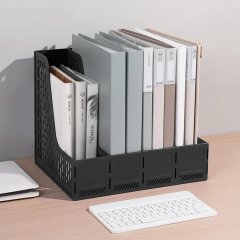 Лоток вертикальный д/бумаг Deli E9844,сбор,4отд,чер,325x257x275мм,пл