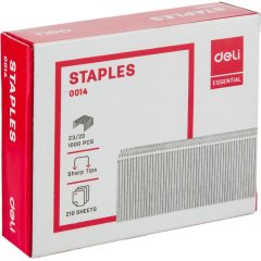 Скобы для степлера №23/23 Deli Е0014 оцинкованные 1000 шт./уп