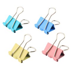 Зажимы для бумаг 51мм 12шт/уп, цветные, в карт.коробке