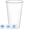 Стакан одноразовый 500 мл, диз. Bubble Cup, прозр.,матовый, ПП, 20 шт/уп