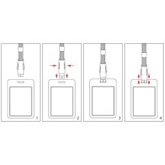 Держатель для бейджа c пластиковым замком черн.  Attache K-1022