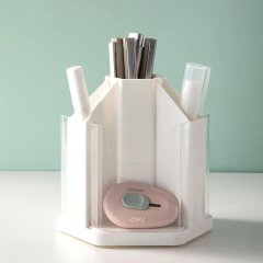 Подставка-органайзер Deli EM433, вращ, 123х109х122мм, 7 отделений, белая